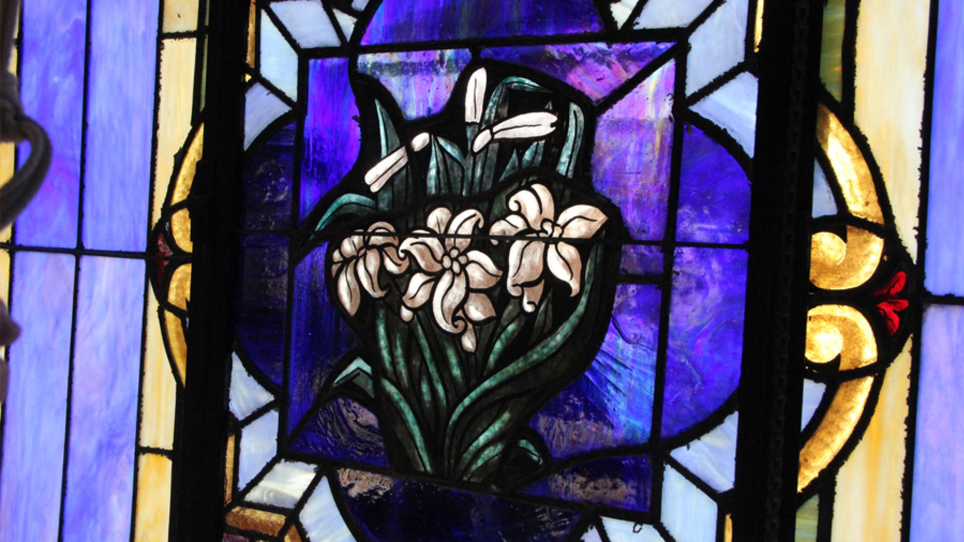 John L. Hill chapel window detail