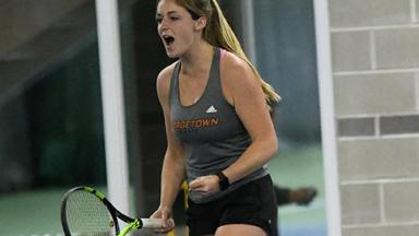 Lauren Moore celebrates